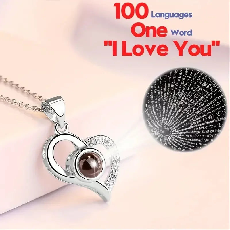 Eternal Rose Gift Box with Heart Necklace