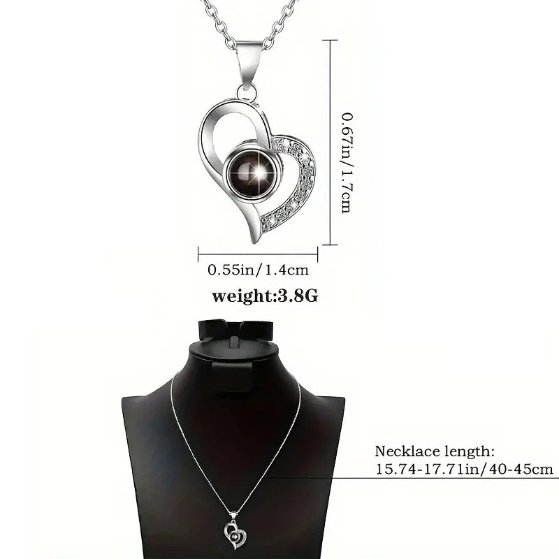 Eternal Rose Gift Box with Heart Necklace