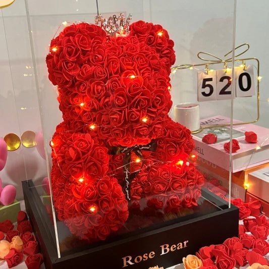 LED Rose Teddy Bear